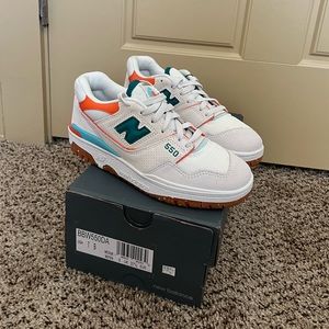 New Balance 550 - Teal/Orange w/ Gum Size: 7 (37.5 EU)